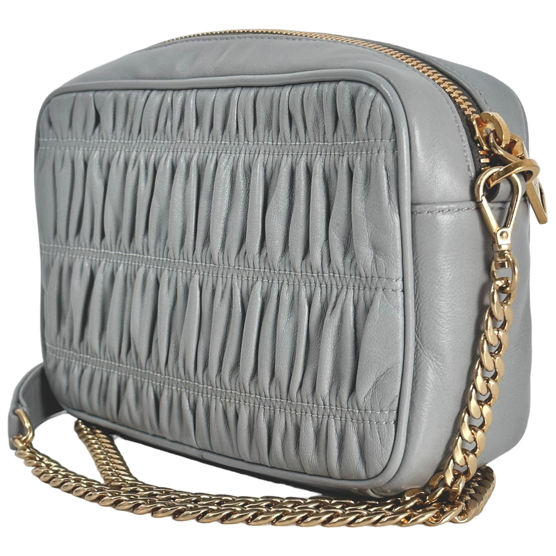 Light Grey Bandoliera Nappa Gaufre Bag