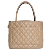 Beige Caviar Medallion Tote