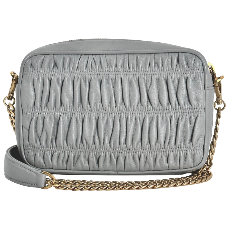 Light Grey Bandoliera Nappa Gaufre Bag