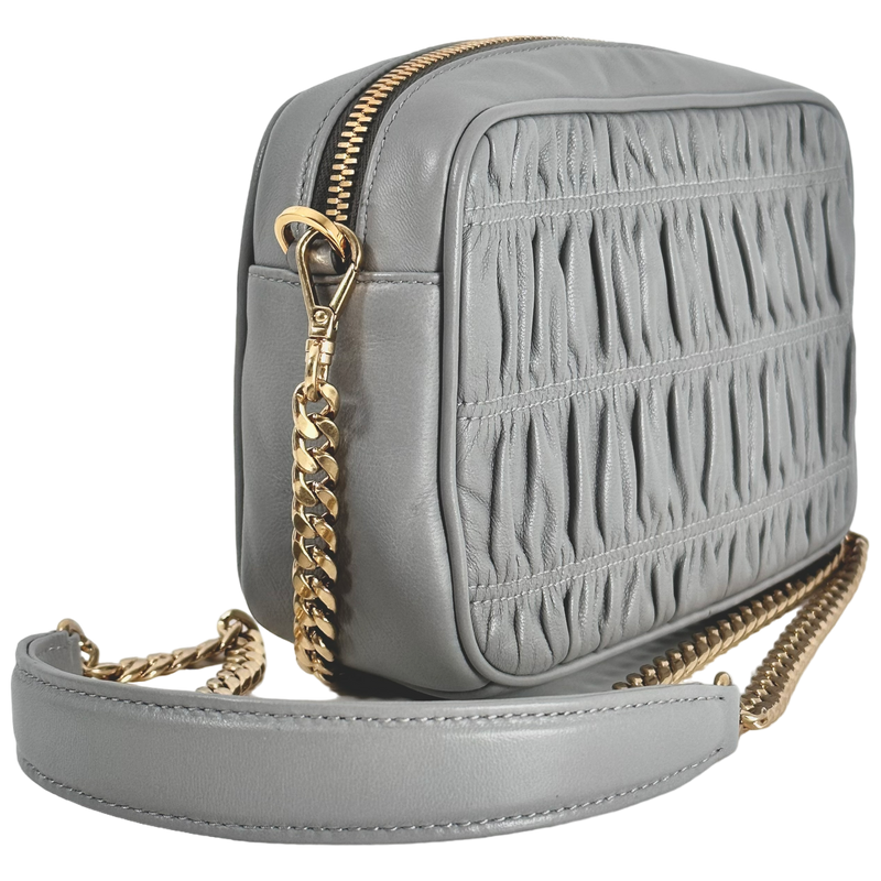 Light Grey Bandoliera Nappa Gaufre Bag