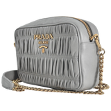 Light Grey Bandoliera Nappa Gaufre Bag