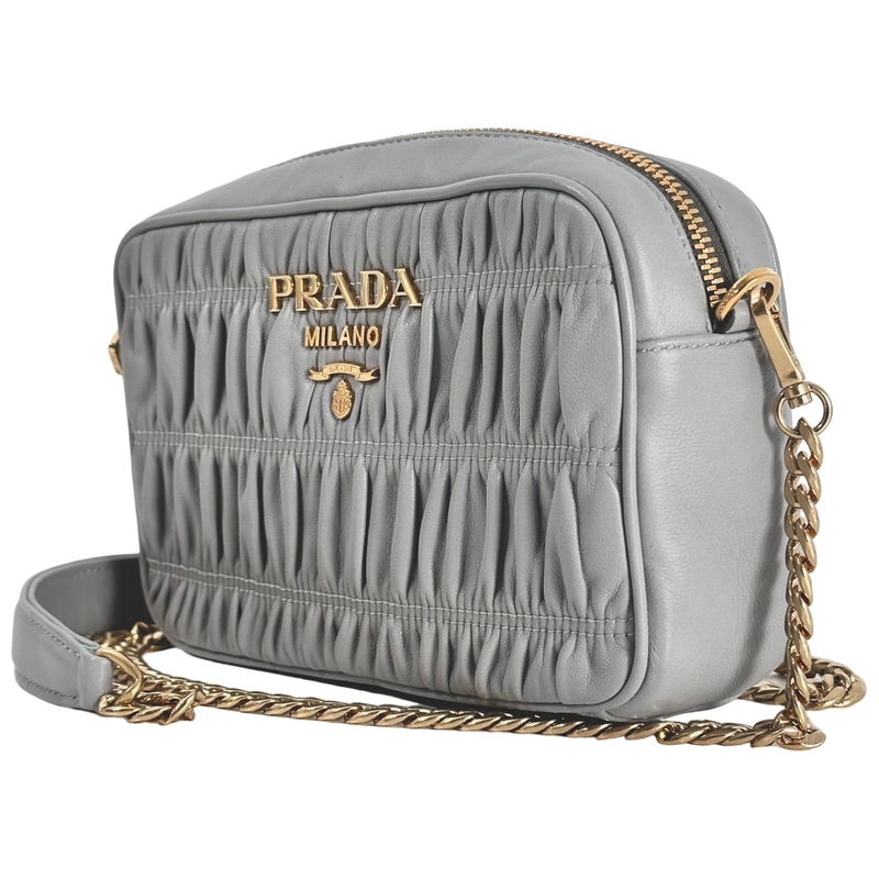 Light Grey Bandoliera Nappa Gaufre Bag