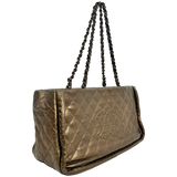 Small Metallic Bronze Quilted Tote