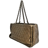Small Metallic Bronze Quilted Tote