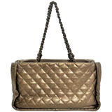 Small Metallic Bronze Quilted Tote