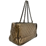 Small Metallic Bronze Quilted Tote