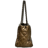 Small Metallic Bronze Quilted Tote