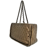 Small Metallic Bronze Quilted Tote