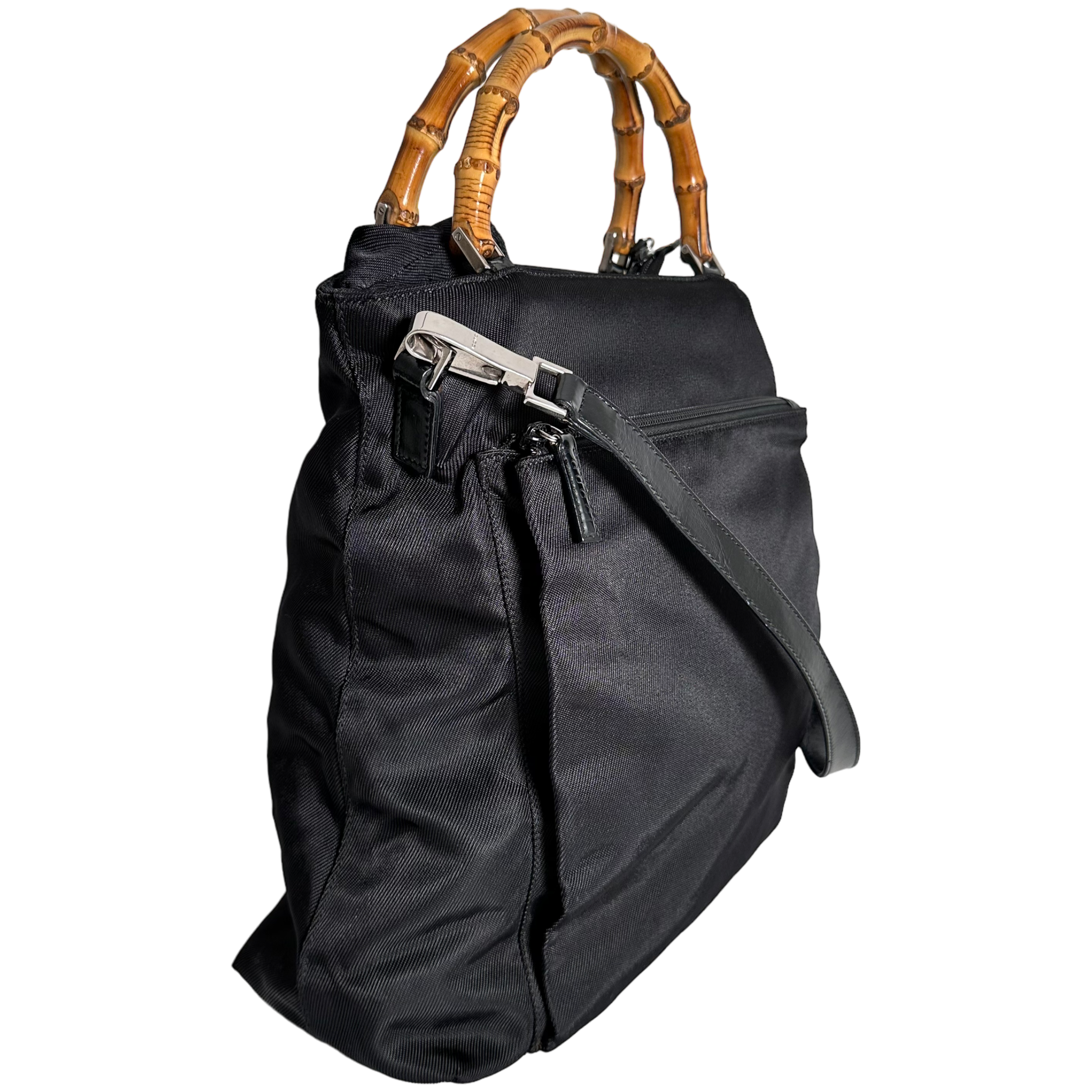 Bamboo Nylon Shoulder Bag