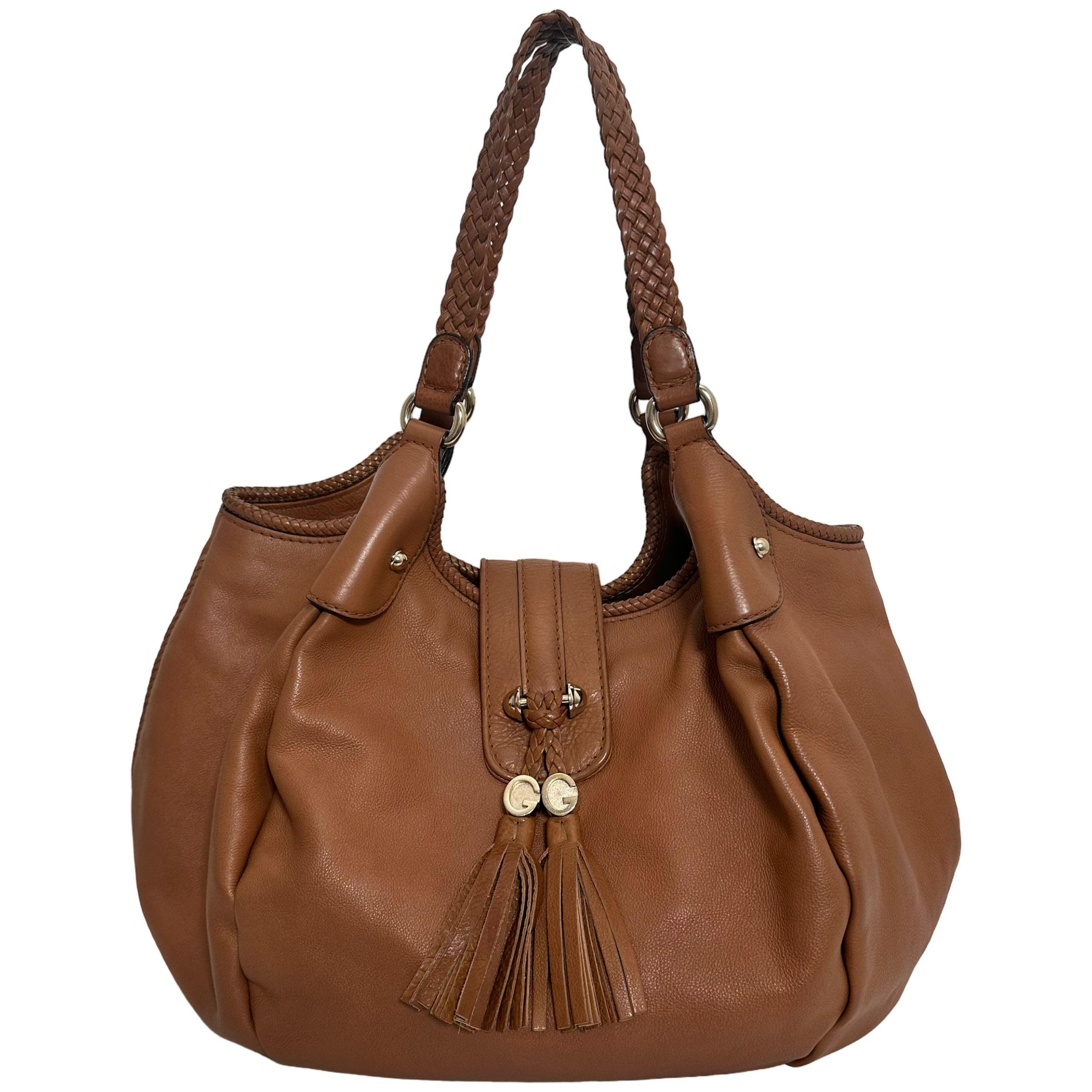 Caramel Braided Hobo Bag