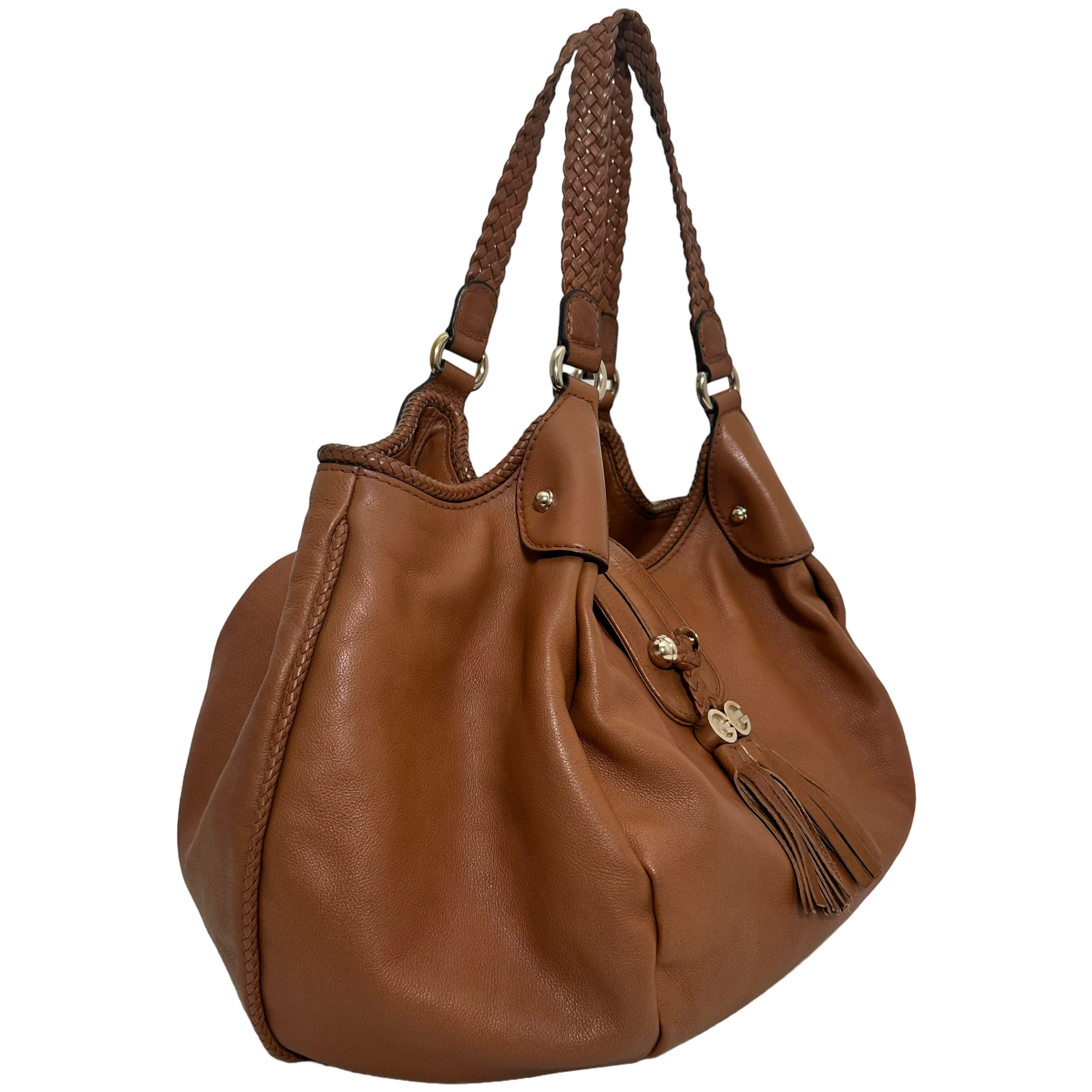 Caramel Braided Hobo Bag
