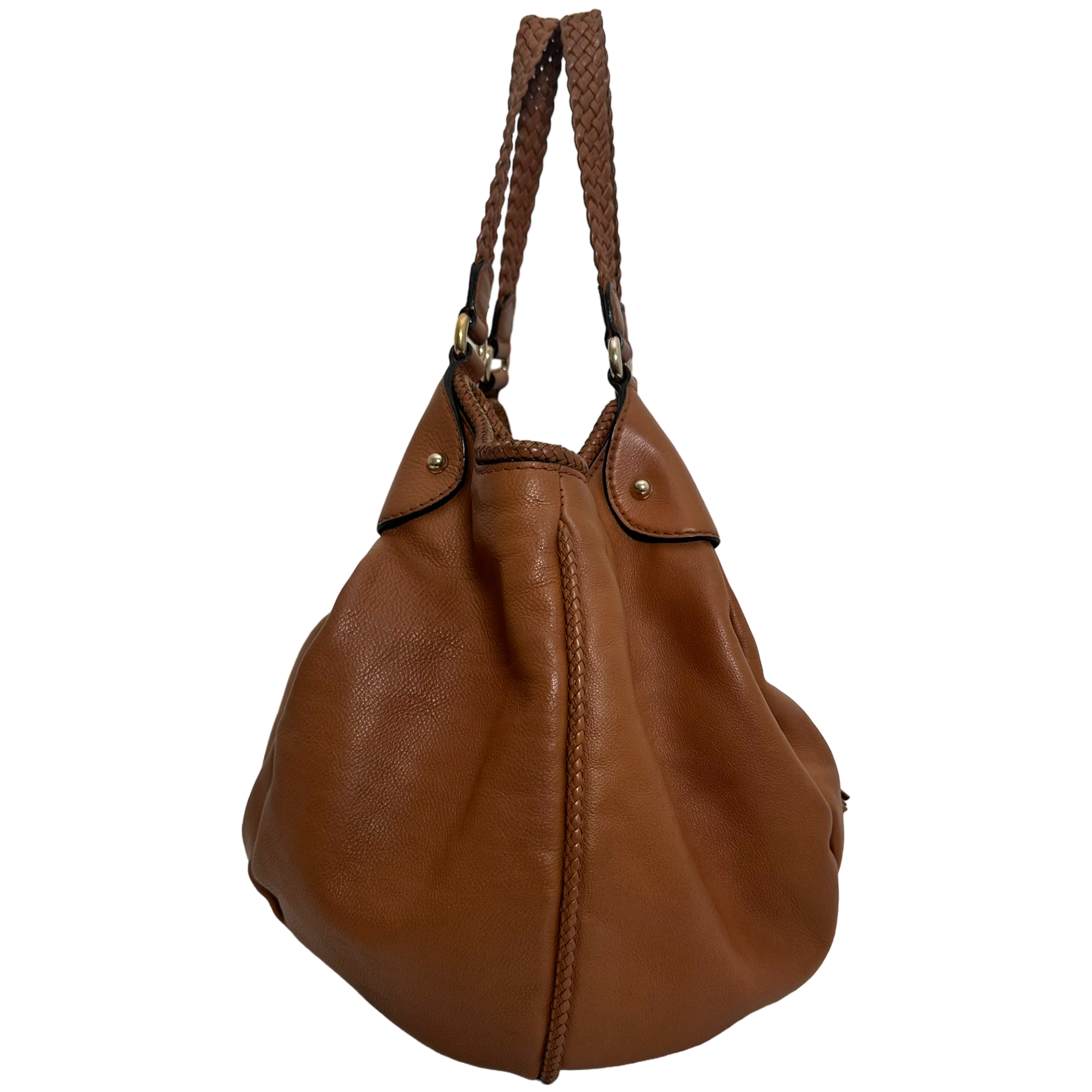 Caramel Braided Hobo Bag