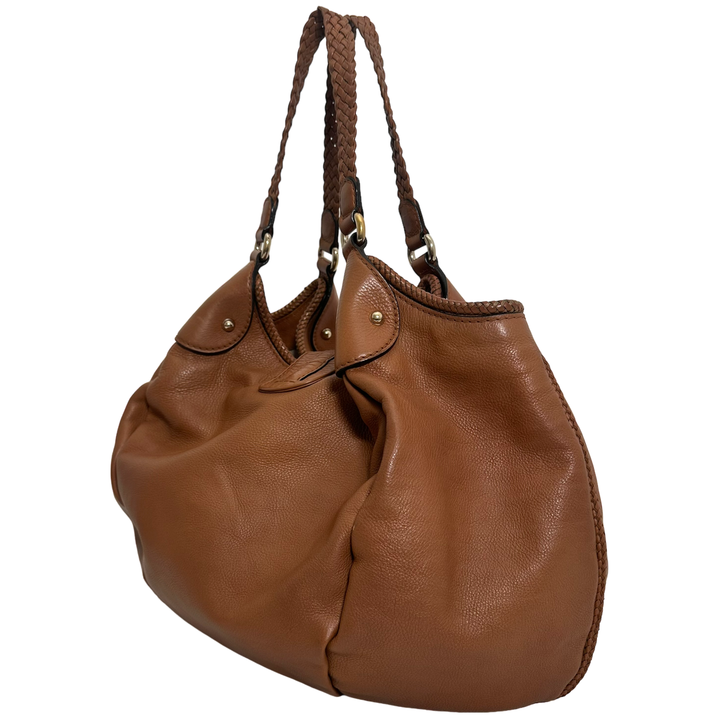 Caramel Braided Hobo Bag