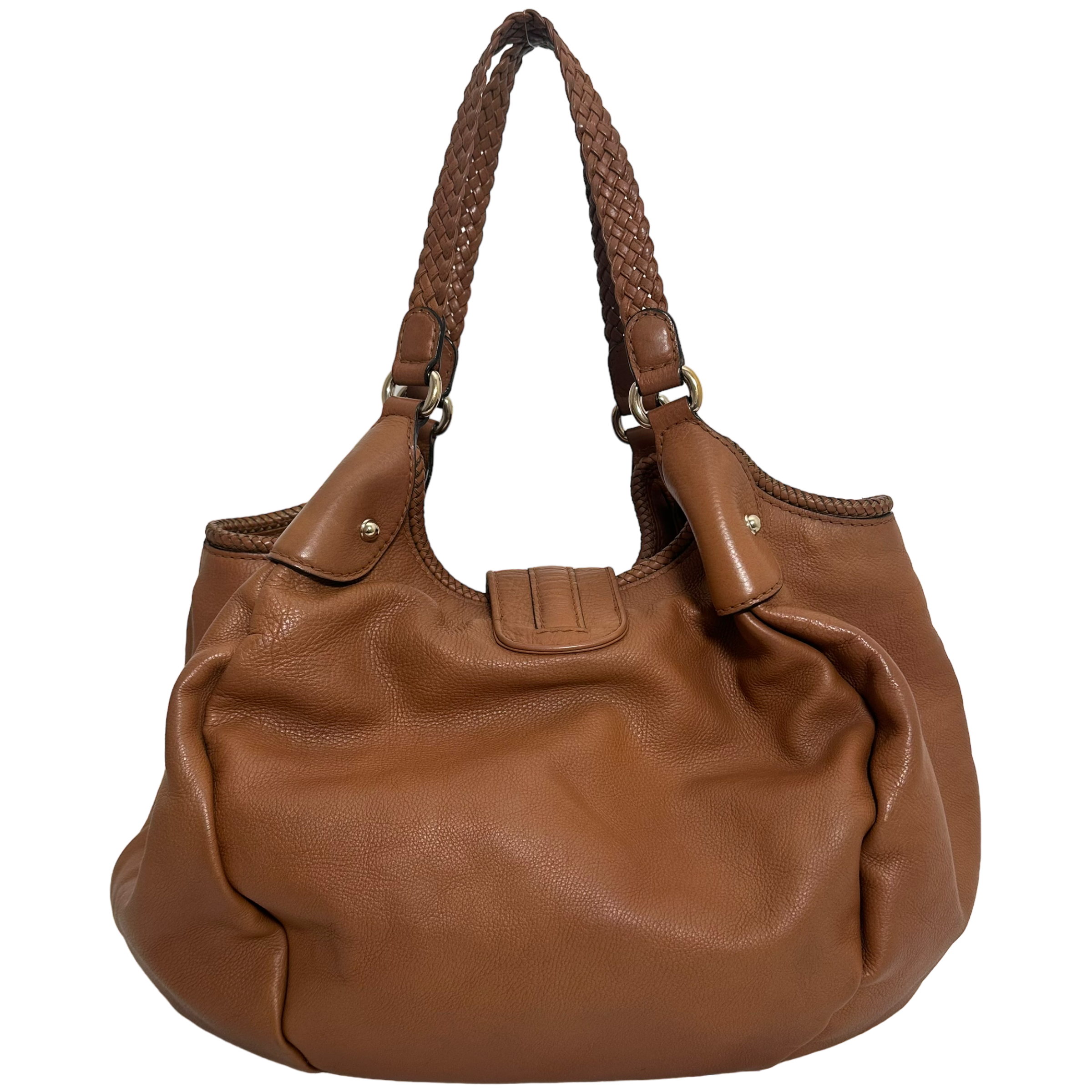 Caramel Braided Hobo Bag