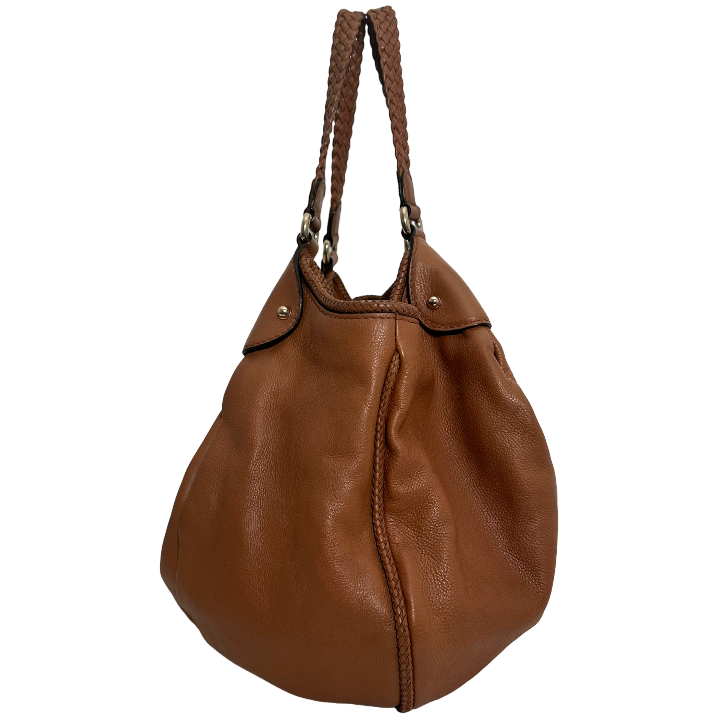 Caramel Braided Hobo Bag