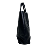 Black Leather Horizontal Cabas Tote