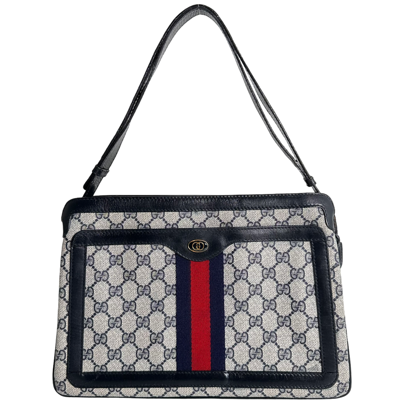 Vintage Navy and Red Stripe Shoulder Bag
