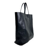 Black Leather Horizontal Cabas Tote