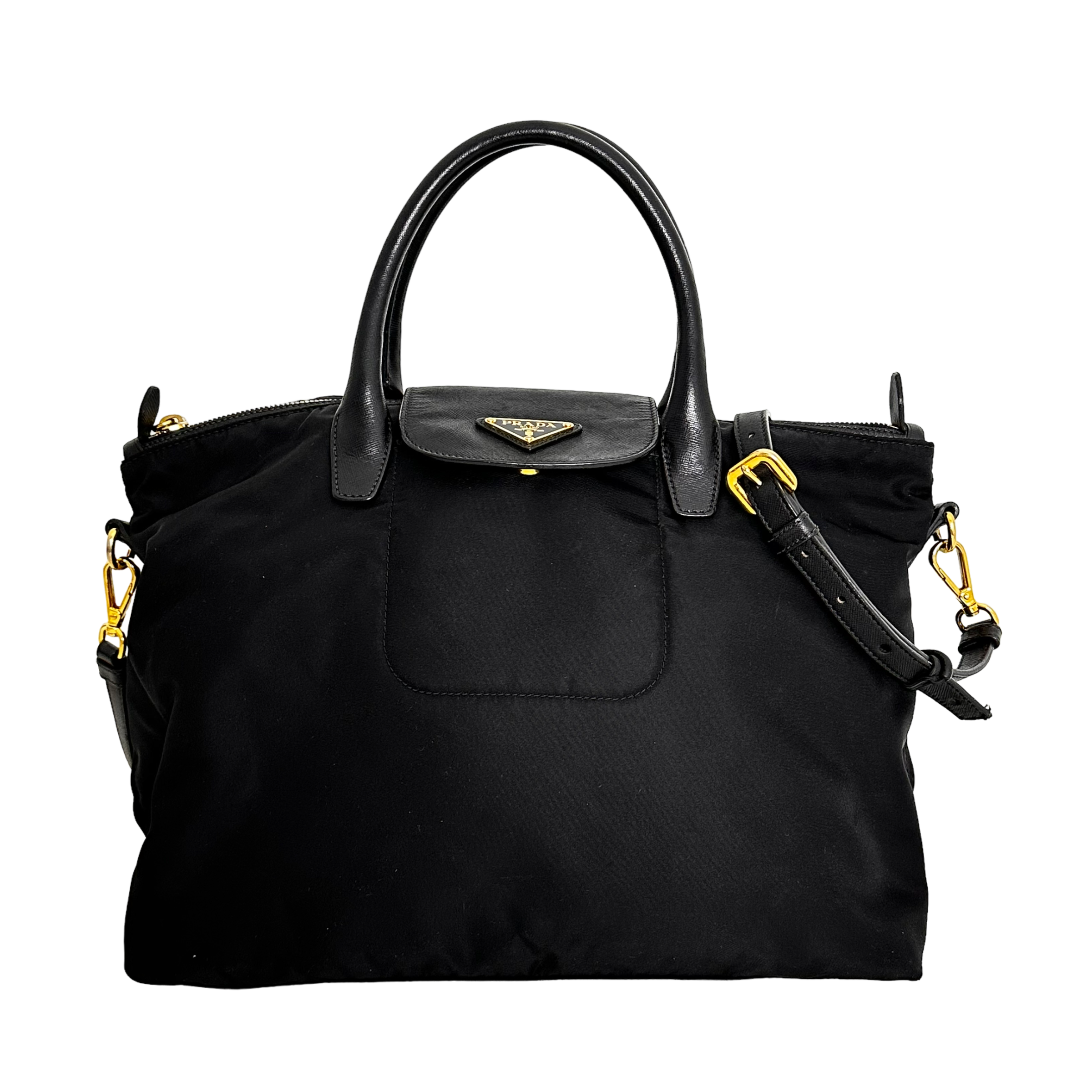 Saffiano-Trimmed Tessuto Tote