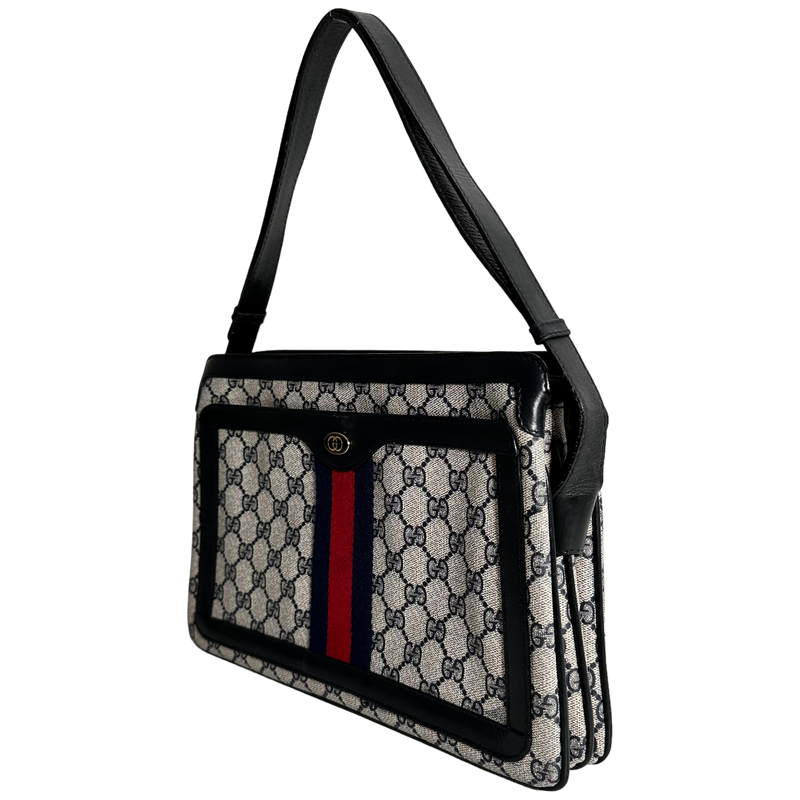 Vintage Navy and Red Stripe Shoulder Bag