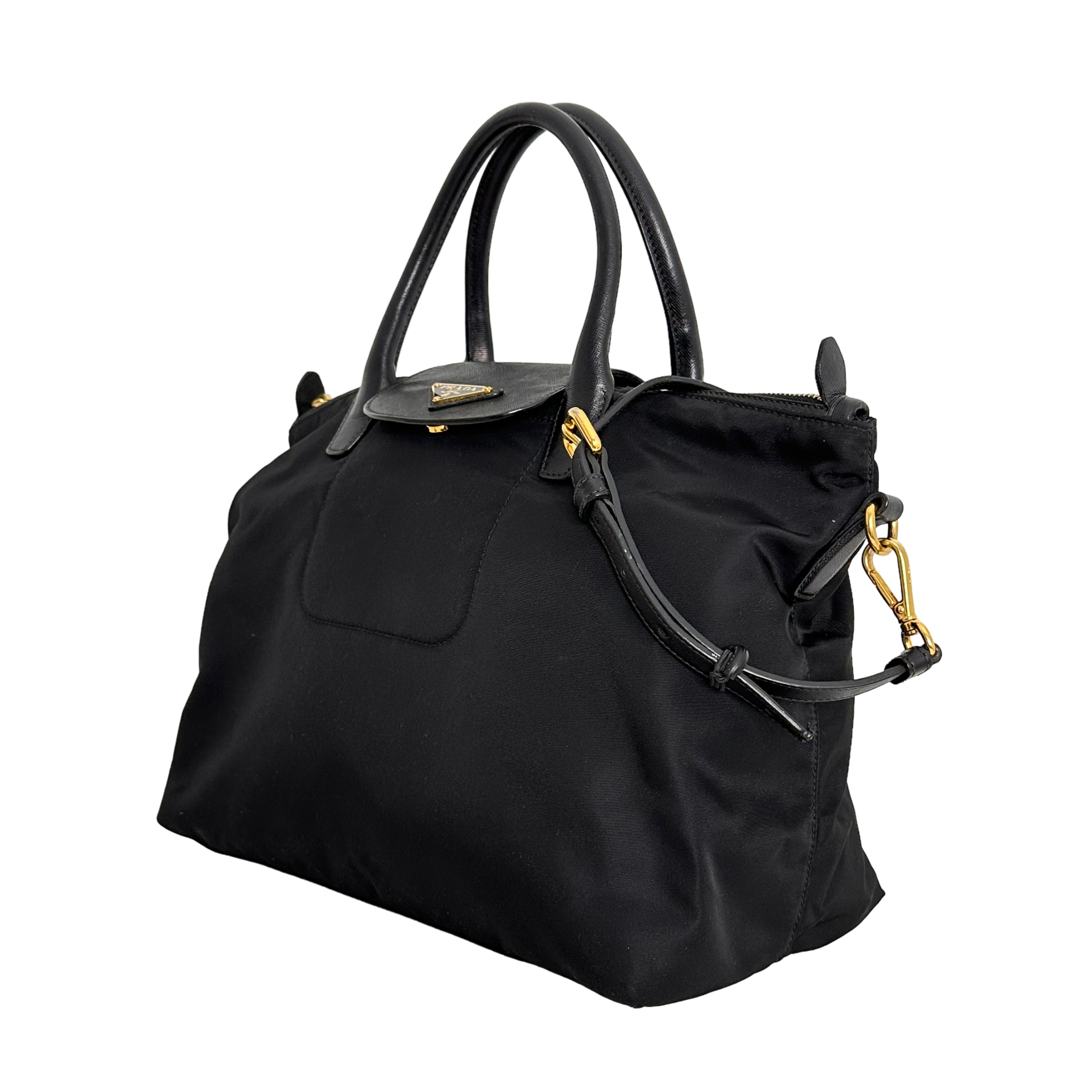 Saffiano-Trimmed Tessuto Tote