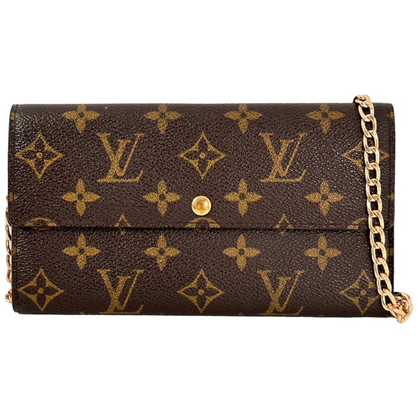 Monogram Money Wallet w/ Gold Chain