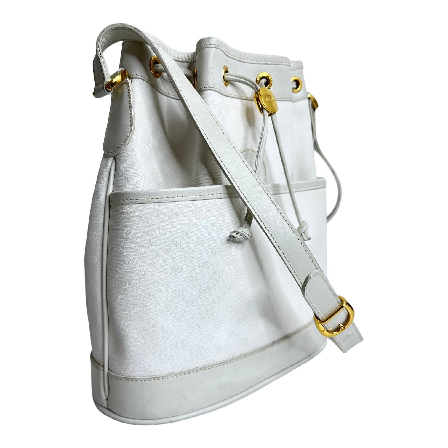 Vintage White Bucket Bag