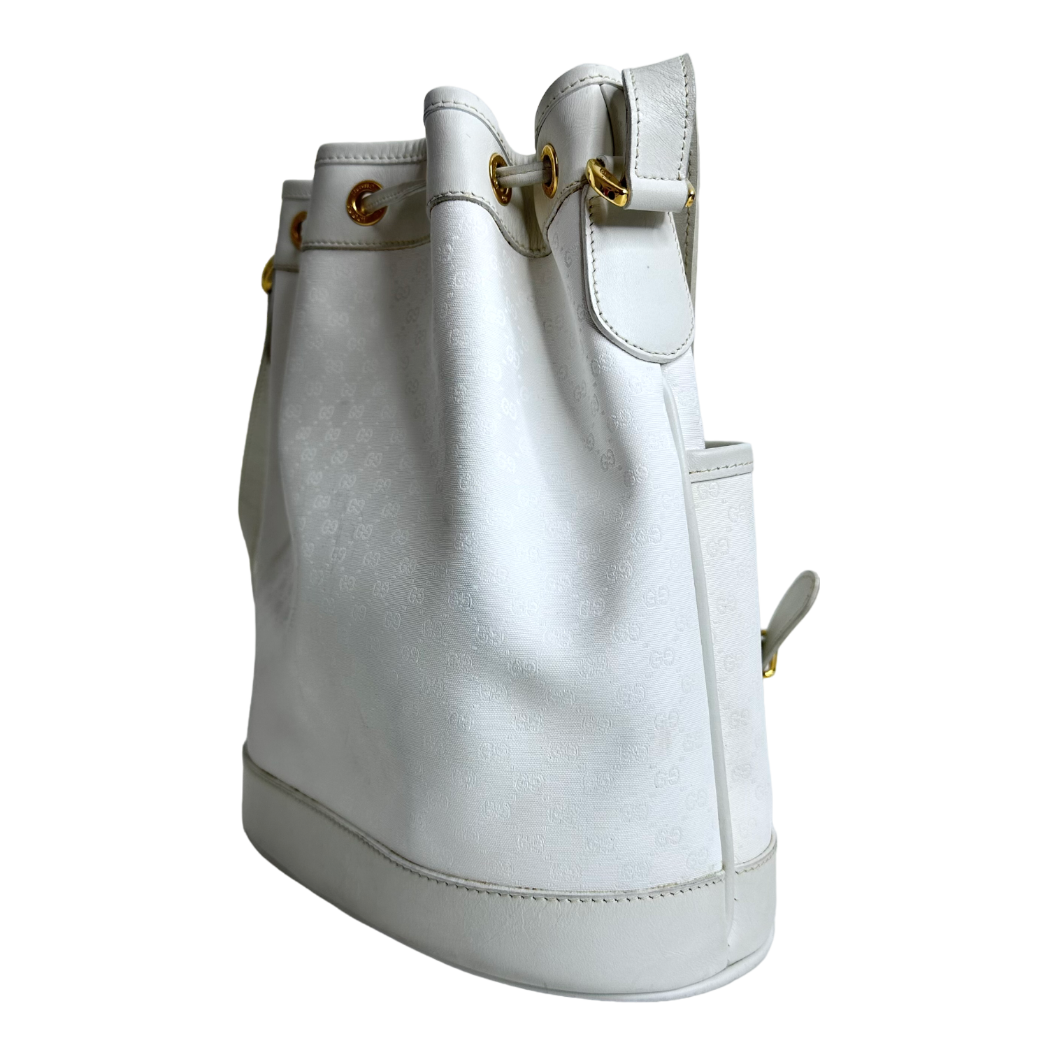 Vintage White Bucket Bag