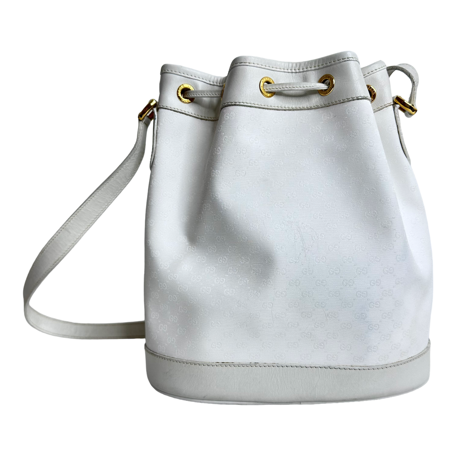 Vintage White Bucket Bag