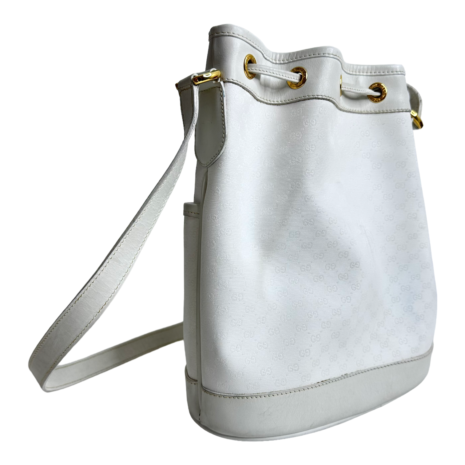 Vintage White Bucket Bag
