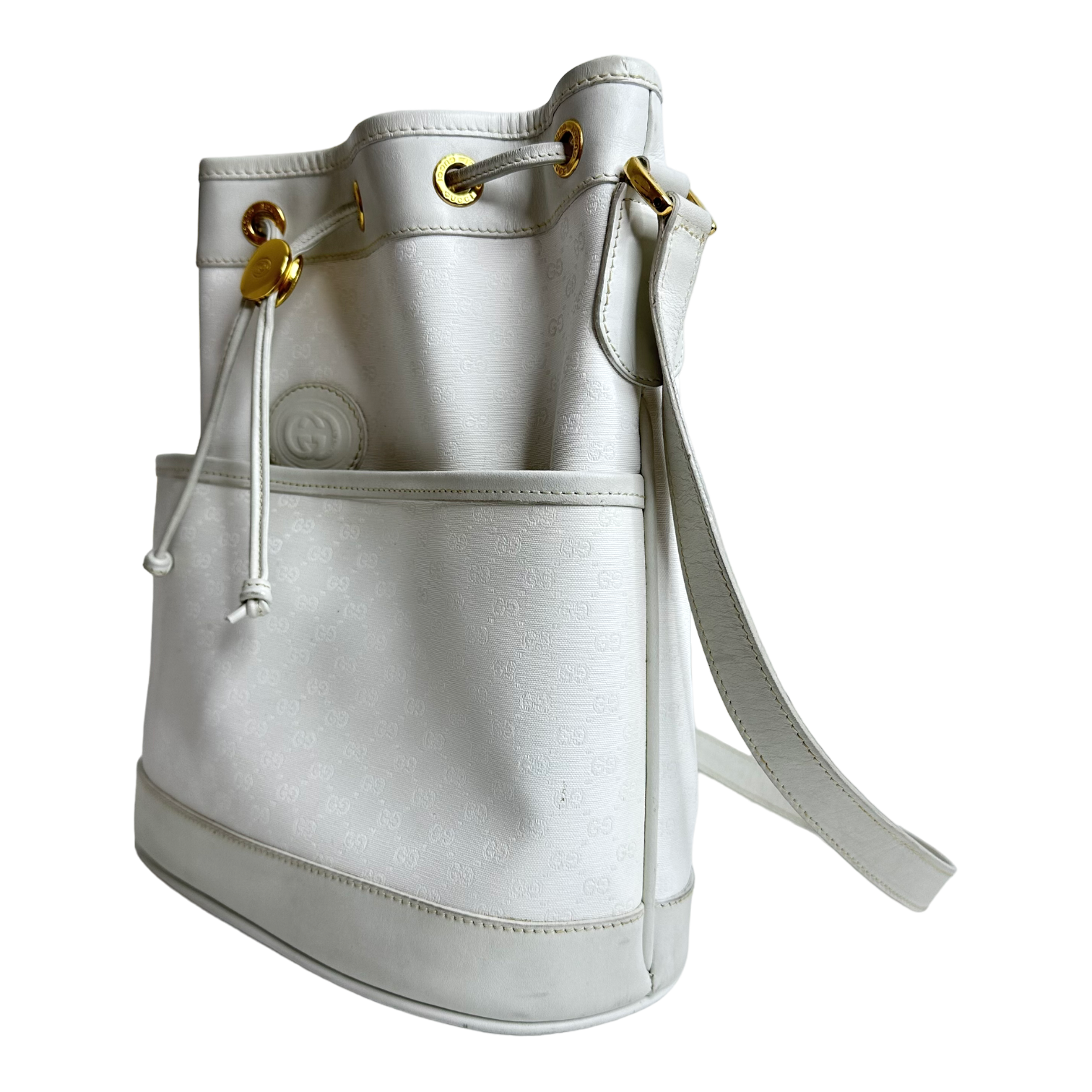 Vintage White Bucket Bag