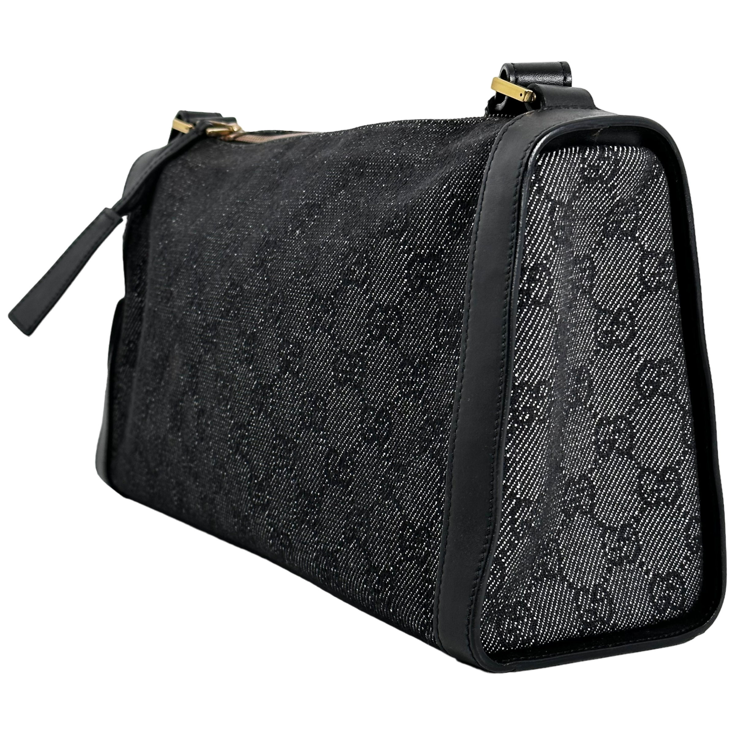 Black GG Denim Shoulder Bag