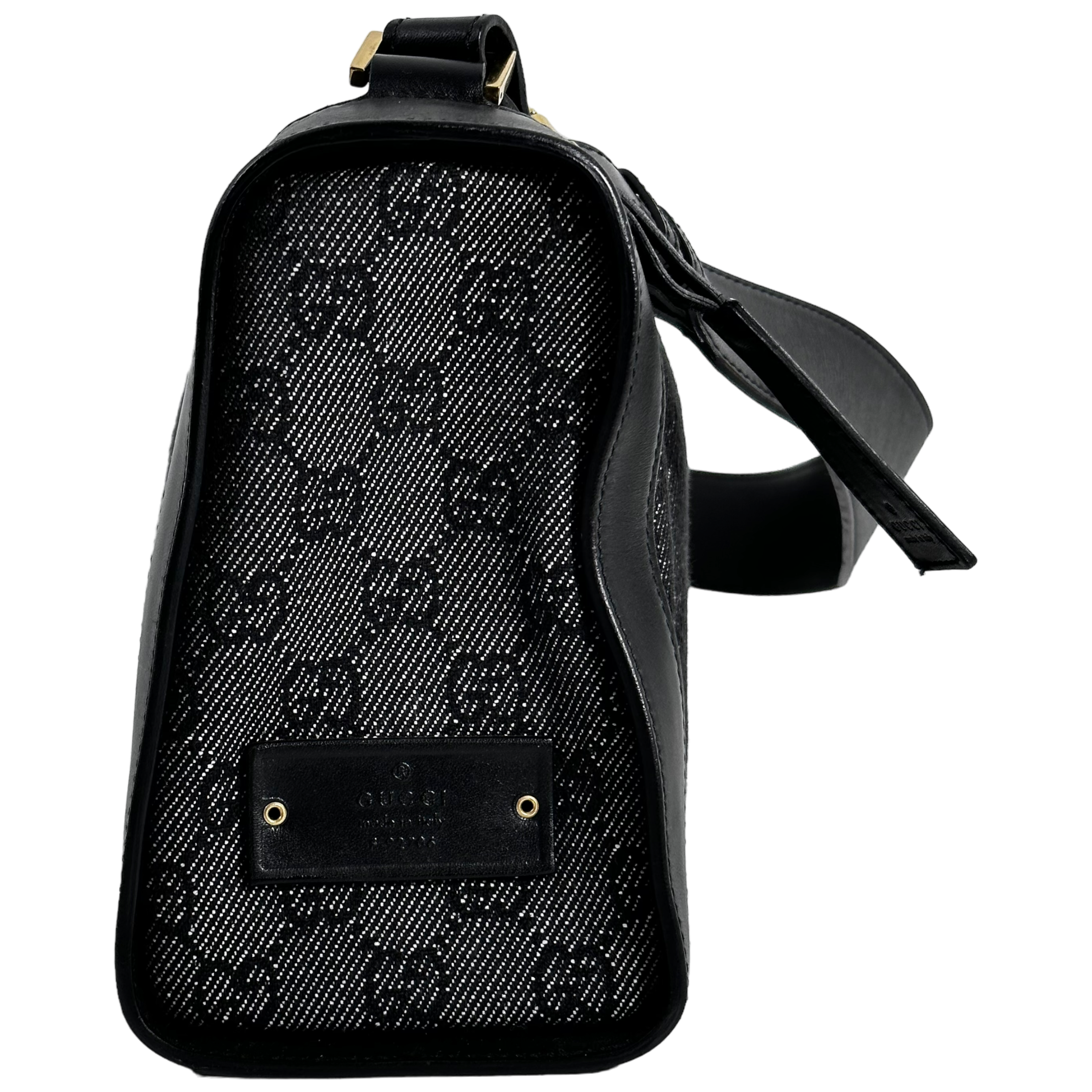 Black GG Denim Shoulder Bag