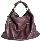 Brown GG Leather Hobo Bag
