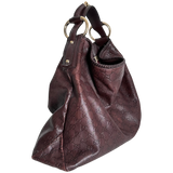 Brown GG Leather Hobo Bag