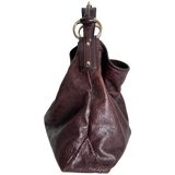 Brown GG Leather Hobo Bag