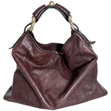 Brown GG Leather Hobo Bag
