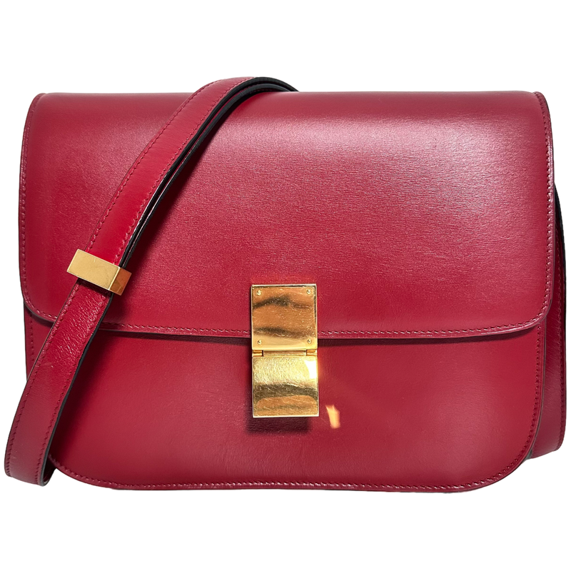 Medium Classic Bag in Box Calfskin Red