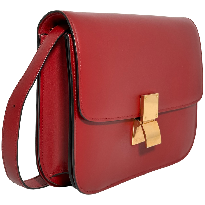 Medium Classic Bag in Box Calfskin Red