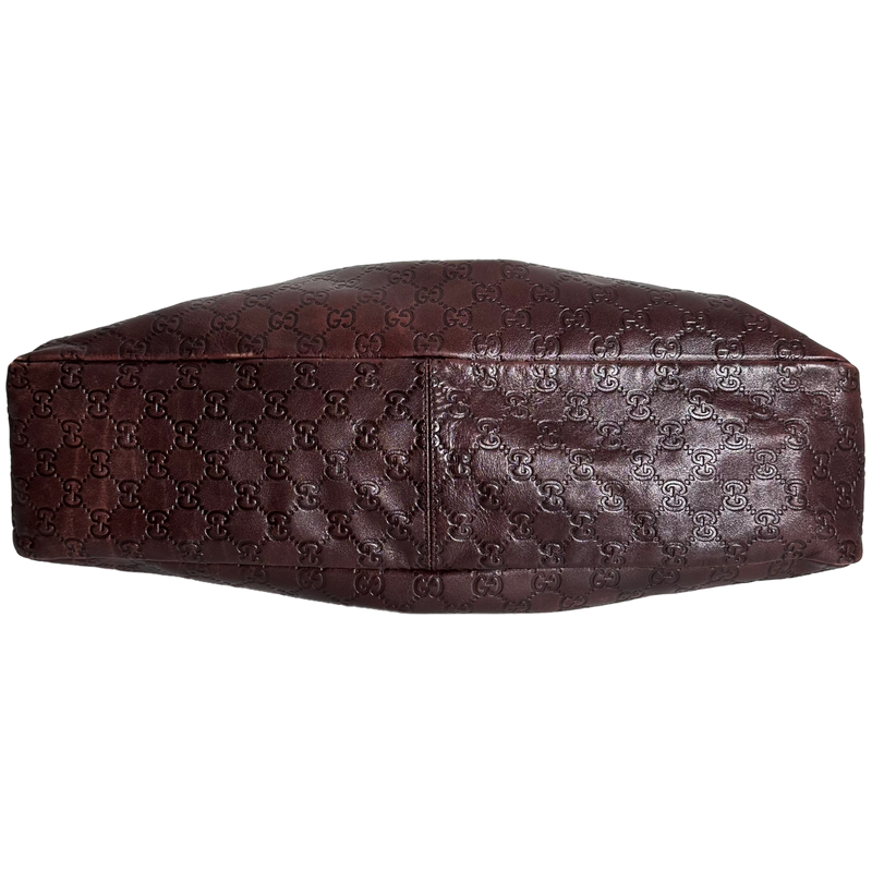 Brown GG Leather Hobo Bag