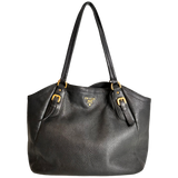 Dark Charcoal Vitello Daino Hobo Tote