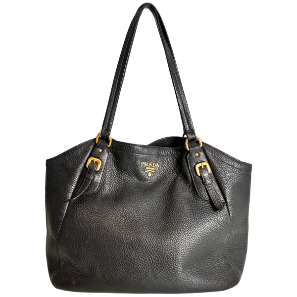 Dark Charcoal Vitello Daino Hobo Tote