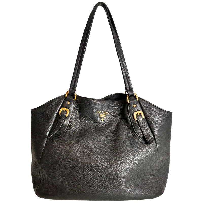Dark Charcoal Vitello Daino Hobo Tote