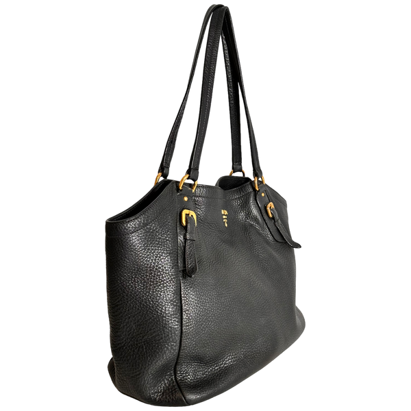 Dark Charcoal Vitello Daino Hobo Tote