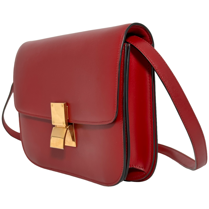 Medium Classic Bag in Box Calfskin Red