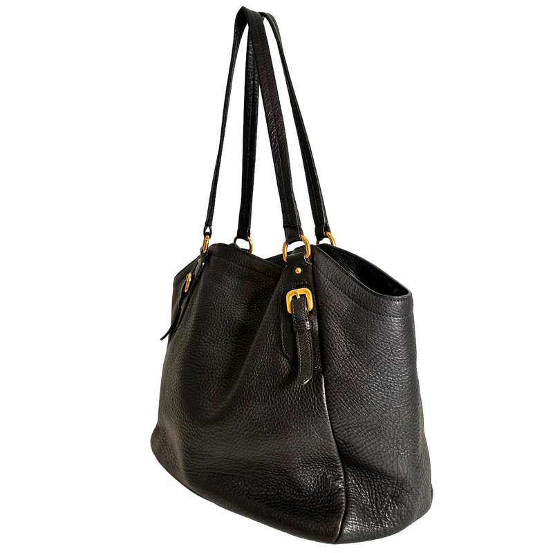 Dark Charcoal Vitello Daino Hobo Tote