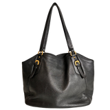 Dark Charcoal Vitello Daino Hobo Tote