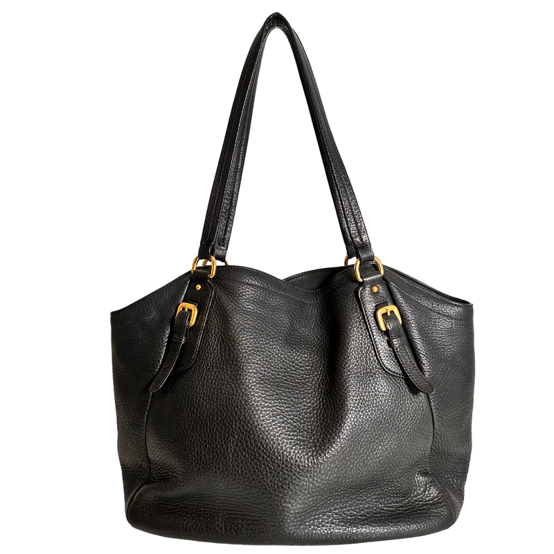 Dark Charcoal Vitello Daino Hobo Tote
