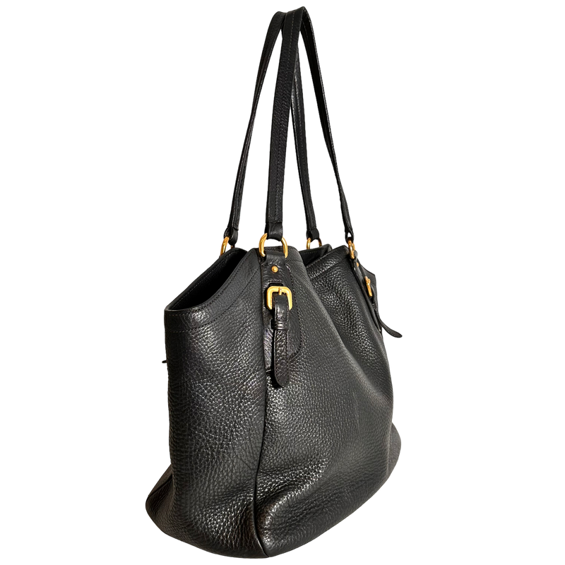 Dark Charcoal Vitello Daino Hobo Tote