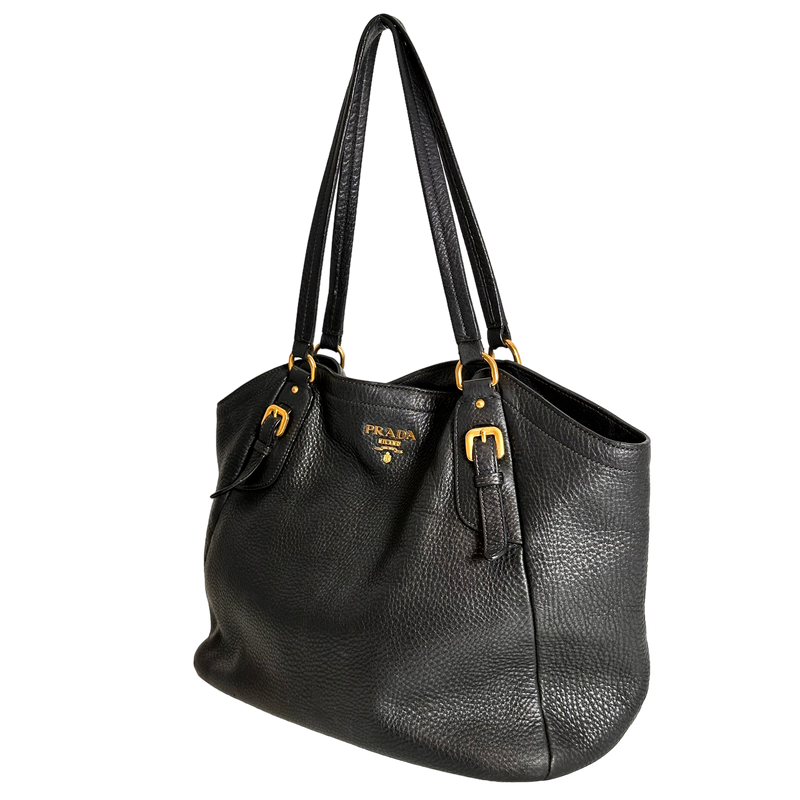 Dark Charcoal Vitello Daino Hobo Tote